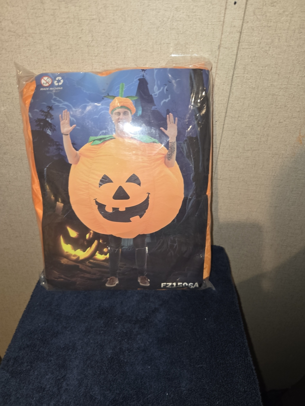 Adult Orange Pumpkin Costume with Hat - Halloween Costume